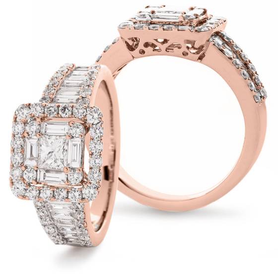 HRBCL2456 Baguette Cluster Diamond Ring