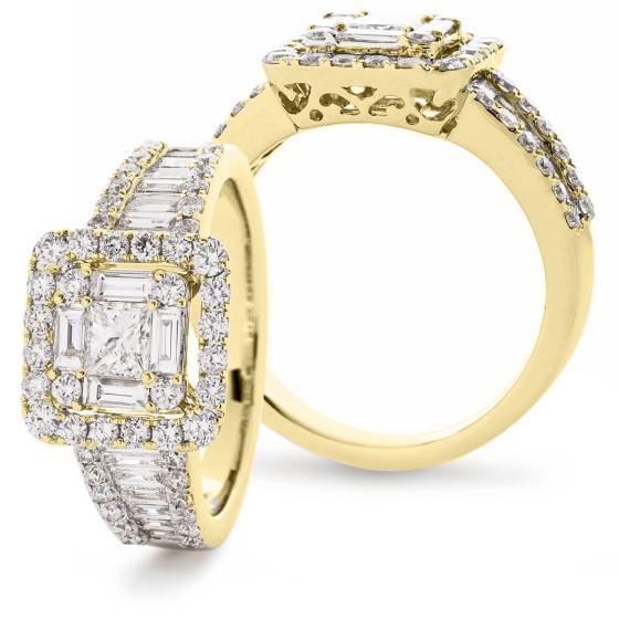 HRBCL2456 Baguette Cluster Diamond Ring