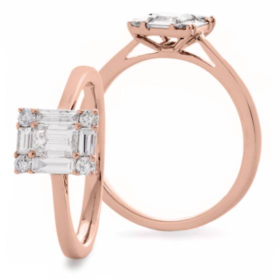 HRBCL2458 Baguette Cluster Diamond Ring