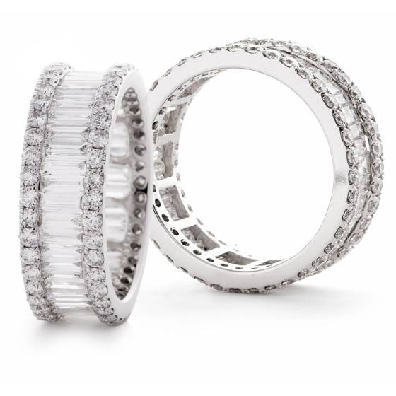 HRBFE1011 Round & Baguette Designer Full Eternity Diamond Ring