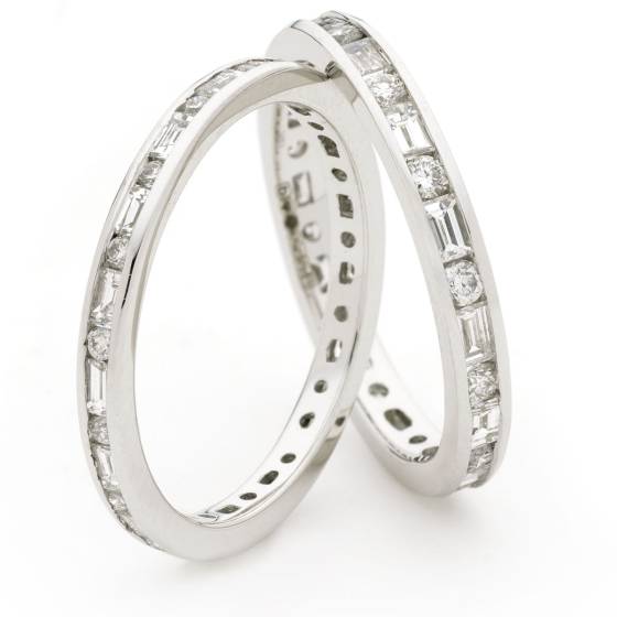 HRBFE1014 Round & Baguette Cut Diamond Full Eternity Ring
