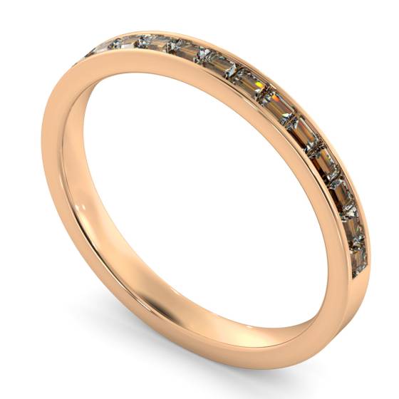 HRBHE1009 Baguette Shape Diamond Half Eternity Ring