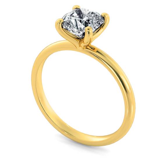 HRC2369 Modern Cushion Cut Solitaire Diamond Ring