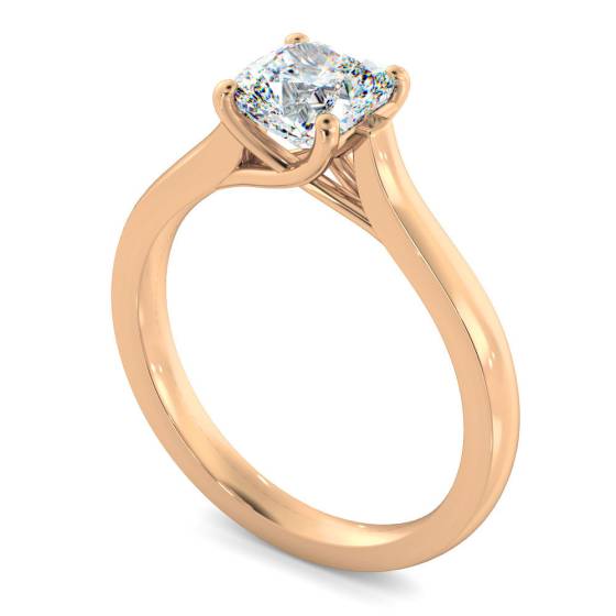 HRC886 Cushion Solitaire Crossover Diamond Ring