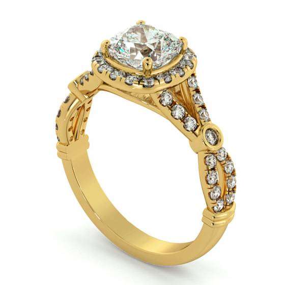 HRCSD713 Designer Cushion cut Halo Diamond Ring