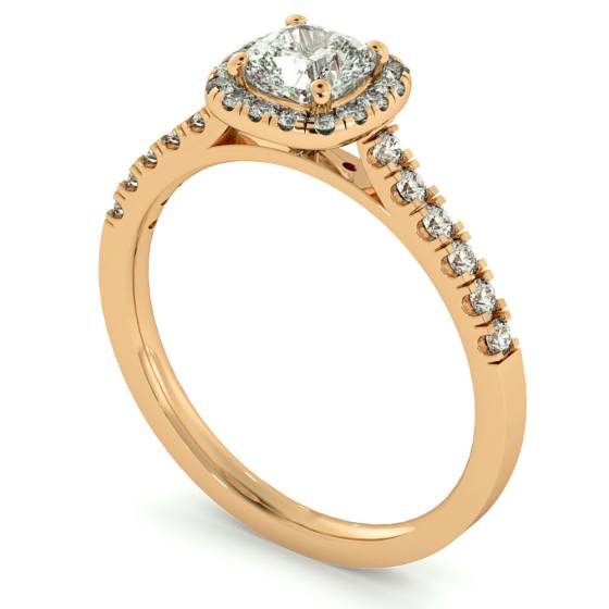 HRCSD739 Cushion Halo Cushion cut Diamond Engagement Ring