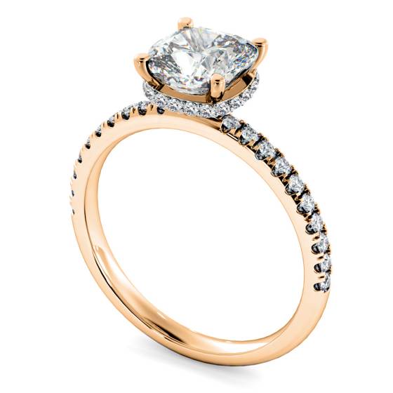 HRCUSD2361 Modern Cushion Cut Shoulder Diamond Ring