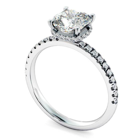 HRCUSD2361 Modern Cushion Cut Shoulder Diamond Ring