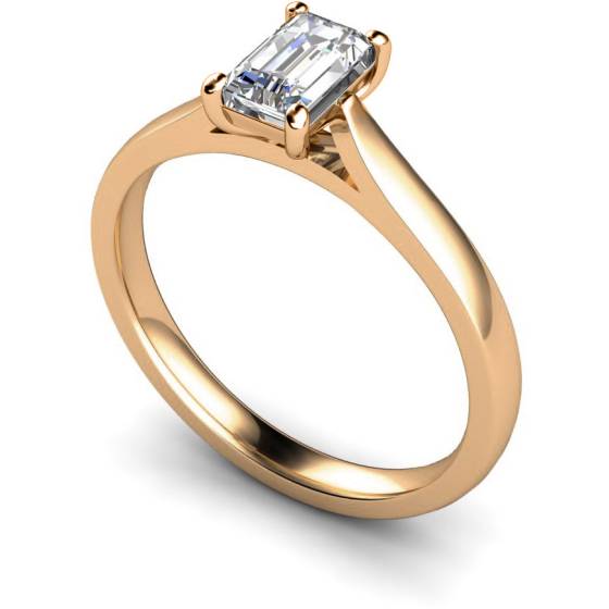 HRE336 Emerald Solitaire Diamond Ring