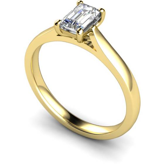 HRE336 Emerald Solitaire Diamond Ring