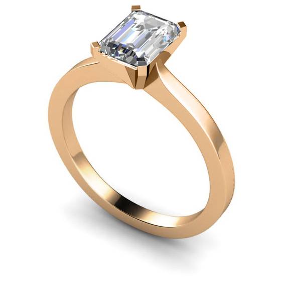 HRE597 Emerald Solitaire Diamond Ring