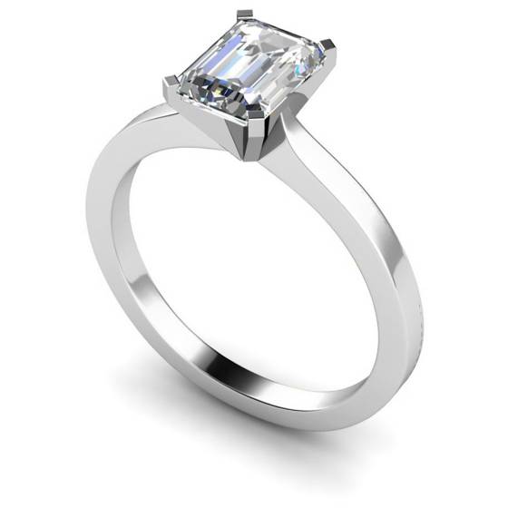 HRE597 Emerald Solitaire Diamond Ring