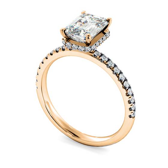 HRESD2361 Modern Emerald Cut Shoulder Diamond Ring