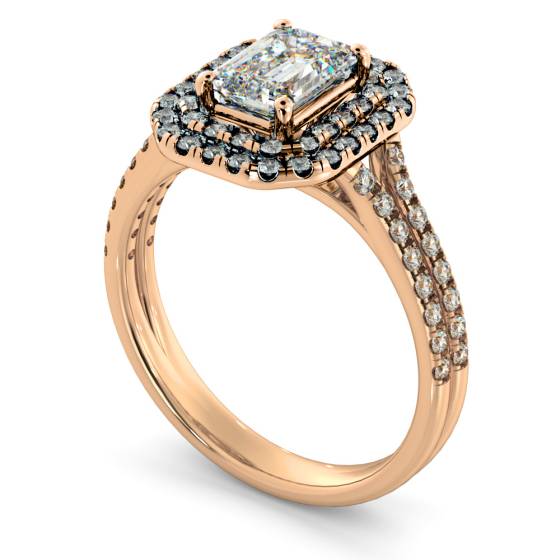 HRESD813 Emerald Halo Diamond Ring