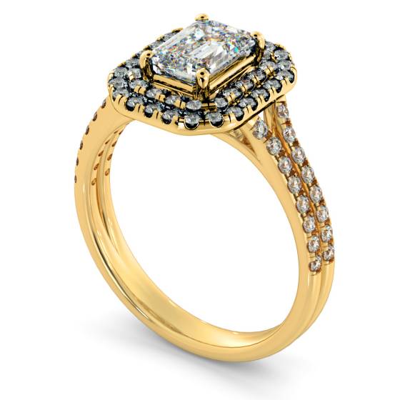HRESD813 Emerald Halo Diamond Ring