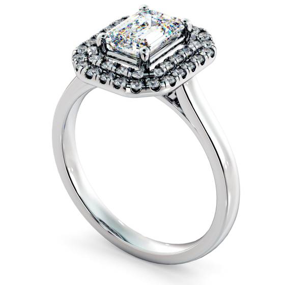 HRESD829 Emerald Halo Diamond Ring