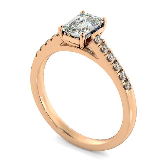 HRESD854 Emerald Shoulder Diamond Ring