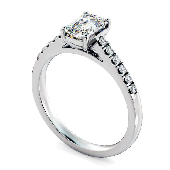 HRESD854 Emerald Shoulder Diamond Ring