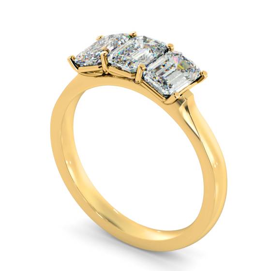 HRETR166 3 Emerald Diamonds Trilogy Ring