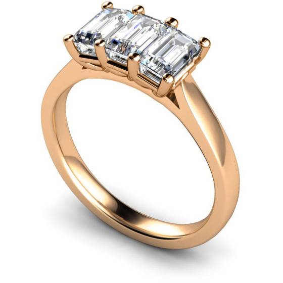 HRETR172 3 Emerald Diamonds Trilogy Ring