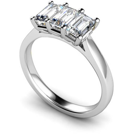 HRETR172 3 Emerald Diamonds Trilogy Ring