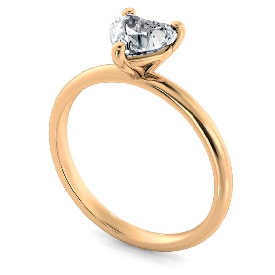 HRH2371 Modern Heart Cut Solitaire Diamond Ring