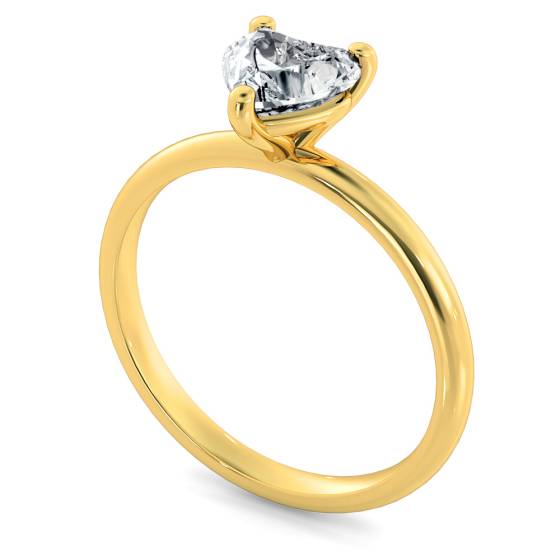 HRH2371 Modern Heart Cut Solitaire Diamond Ring