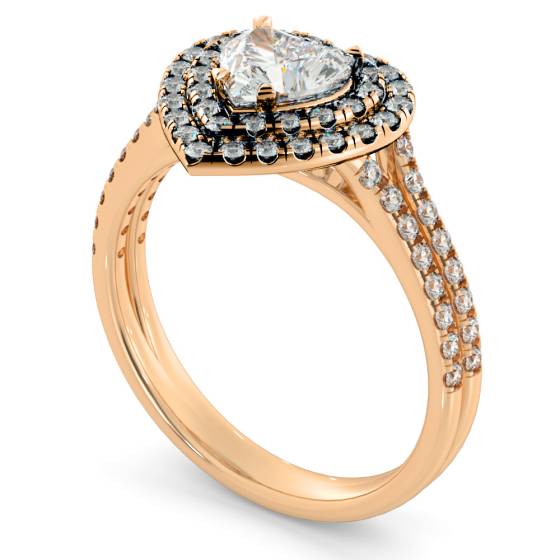 HRHSD818 Heart Halo Diamond Ring