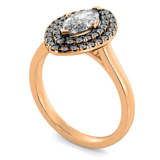 HRMSD843 Marquise Halo Diamond Ring