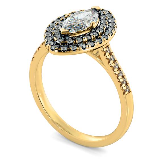 HRMSD844 Marquise Halo Diamond Ring