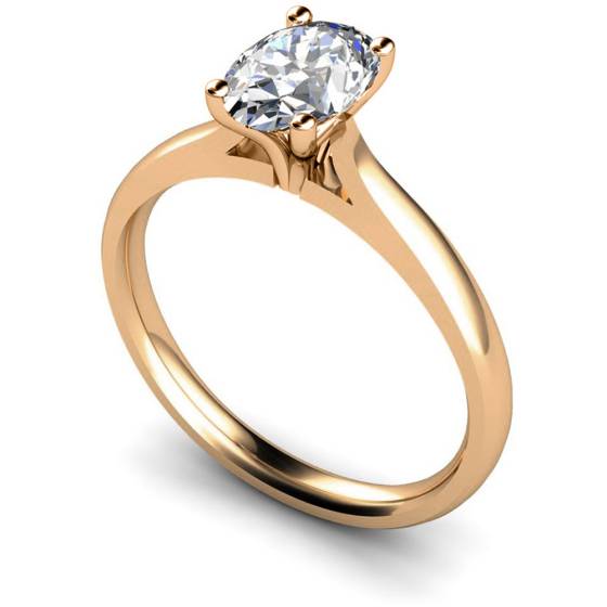 HRO407 Oval Solitaire Diamond Ring