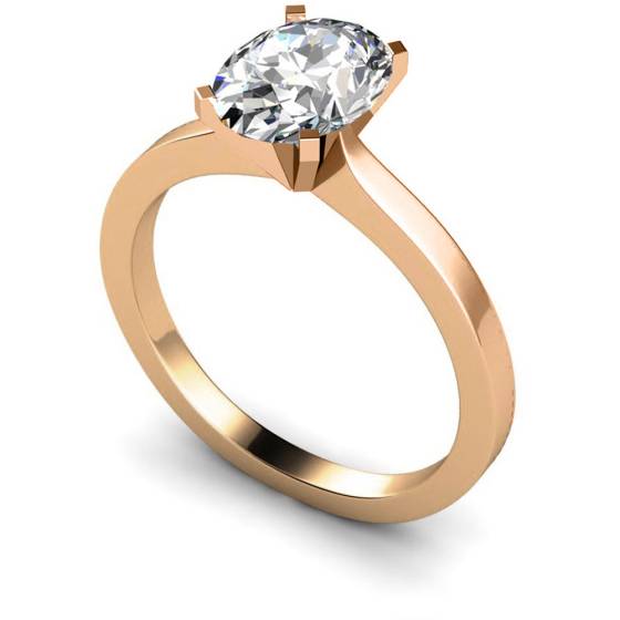 HRO598 Oval Solitaire Diamond Ring