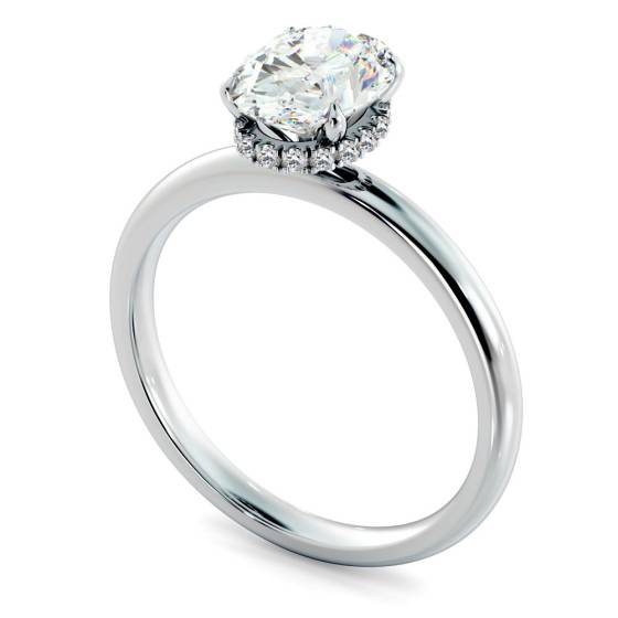 HROSD2360 Modern Oval Cut Shoulder Diamond Ring