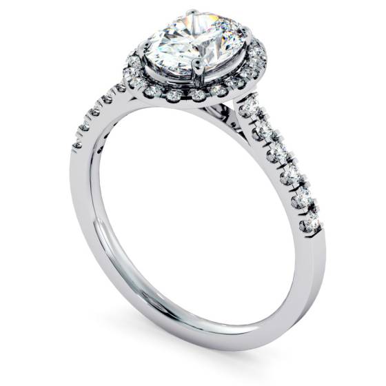HROSD731 Oval cut Halo Diamond Ring