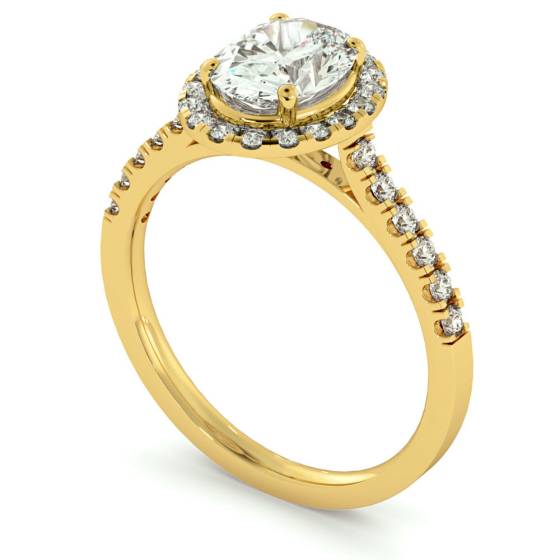HROSD731 Oval cut Halo Diamond Ring