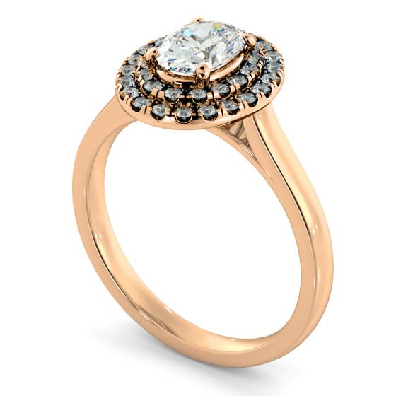 HROSD834 Oval Halo Diamond Ring