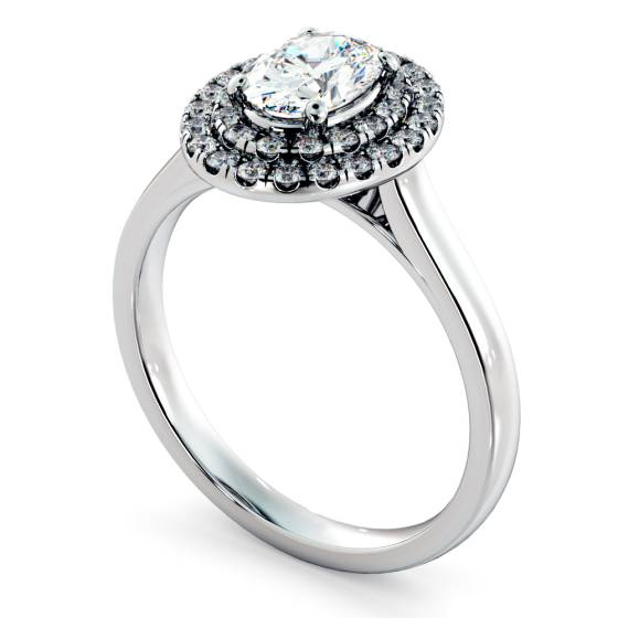HROSD834 Oval Halo Diamond Ring
