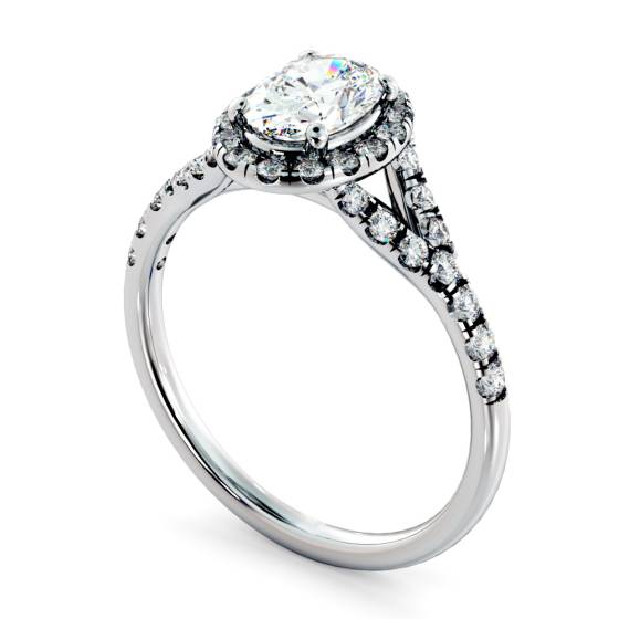 HROSD836 Oval Halo Diamond Ring