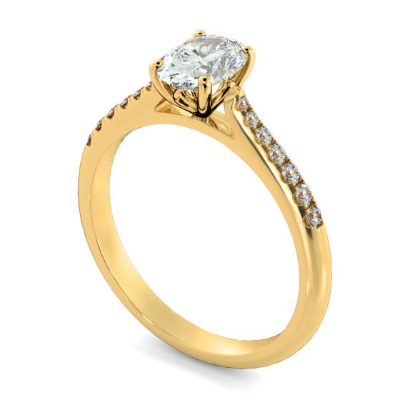 HROSD867 Oval Shoulder Diamond Ring