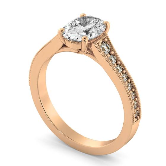 HROSD869 Oval Shoulder Diamond Ring