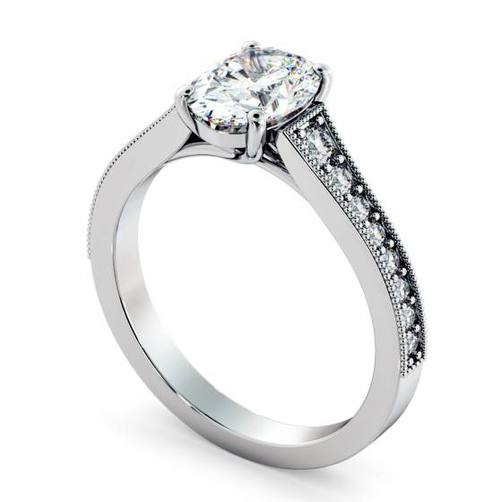 HROSD869 Oval Shoulder Diamond Ring