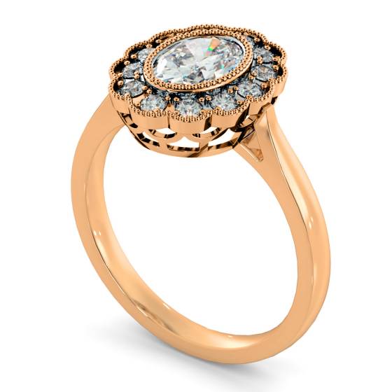 HROSD870 Oval Diamond Halo Ring