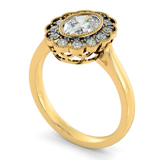 HROSD870 Oval Diamond Halo Ring