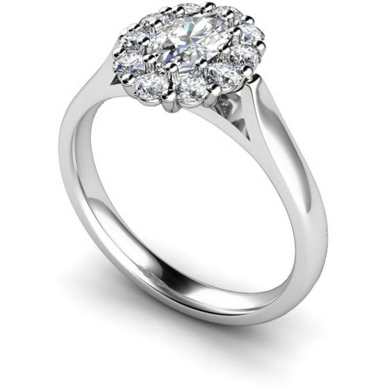 HROTR252 Oval Cluster Diamond Ring