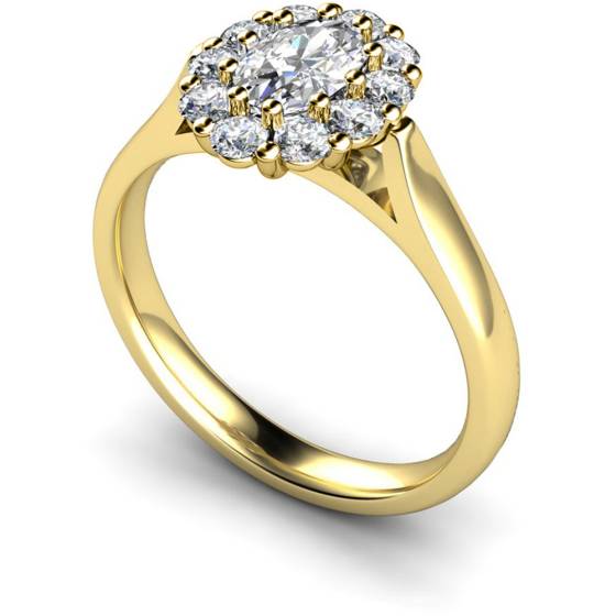 HROTR252 Oval Cluster Diamond Ring