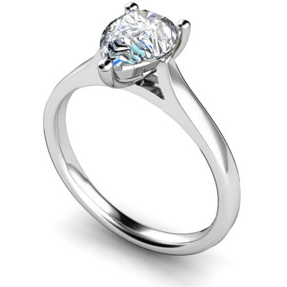HRPE344 Pear Solitaire Diamond Ring