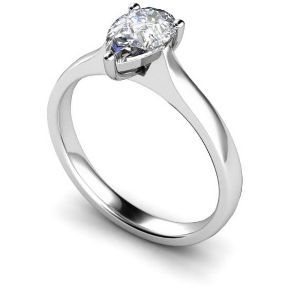 HRPE380 Pear Solitaire Diamond Ring