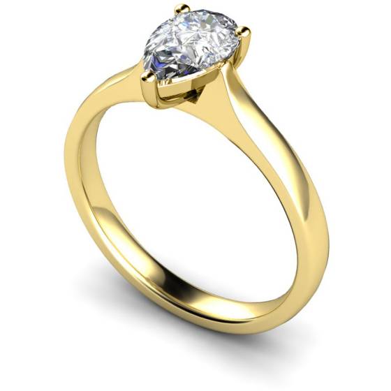 HRPE380 Pear Solitaire Diamond Ring