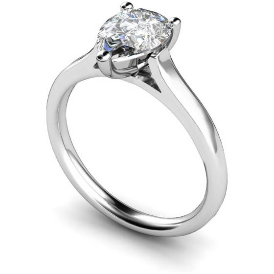 HRPE396 Pear Solitaire Diamond Ring