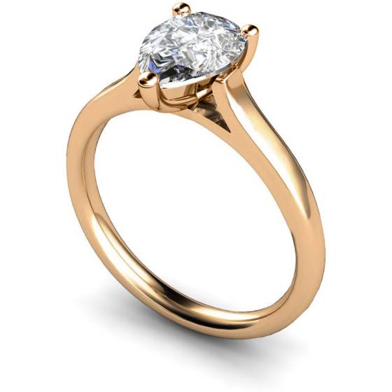 HRPE396 Pear Solitaire Diamond Ring
